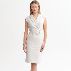 Banana Republic NWT Sleek Suit Belted Dress Stone size 4 Sleeveless